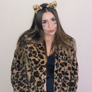 Cheetah print fur coat